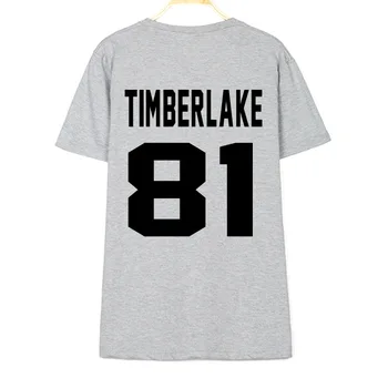 Justin Timberlake T-Shirt TIMBERLAKE 81 Imprimir no Lado de Trás da Camisa de T de Moda Homens Mulheres Camiseta de Algodão Casual Engraçado, Camisa de T-Shirts