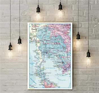Estrada Mapa Do Atlas De Michigan Rodovia Tailândia Mapa Detalhado Vintage Impressão De Lona Cartaz Adesivo De Parede Pub Bar Café De Decoração De Casa De Pintura