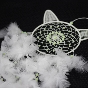Sonho Net Moda Luminosa Pedra Dreamcatcher Decorações De Natal Dreamcatcher Sinos De Vento Gato Decoração