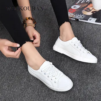 Verão Branca, Sapatos De Lona De Mulheres Tênis Clássico Flats Sapatos Casuais De Formadores De Senhoras Moda Cesta Femme Zapatillas Mujer 2021