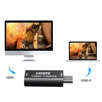 HDMI, USB 2.0 Placa de Captura de Vídeo 1080P em HD, Gravador de Vídeo do Jogo ao Vivo Streaming Compatíveis com o Tipo-C e Android