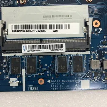 Para Lenovo 110-17IKB 110 17IKB laptop placa-mãe SR2ZU CPU:I5-7200U DDR4 4GB de RAM DG710 NM-B031 teste de ok