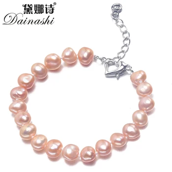 Dainashi 2020 Nova moda pulseira de charme para as mulheres superior com qualidade 8-9mm natural de água doce de pulseira de pérolas de 16 cm-20 cm