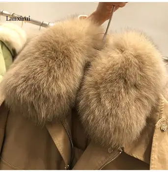 Inverno Verdadeira pele de raposa de Mulheres para baixo do Casaco Feminino casaco de Roupas de Mulheres coreano Parkas Quente de Moda de Curto Mujer Chaqueta