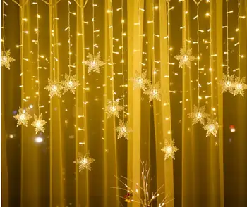 Decoração de natal Cortina de floco de Neve da corda LED Luzes Piscando Luzes da Cortina de Luz Impermeável Festa ao ar livre Luzes