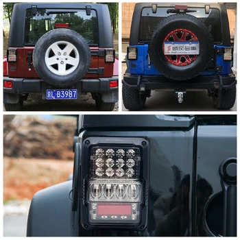 Para Jeep Wrangler JK 2 e 4 Porta para o período 2007-2017 DOT LED Luzes da Cauda EUA/UE edição reversor de freio sinal de volta da Lâmpada Traseira Assembléias