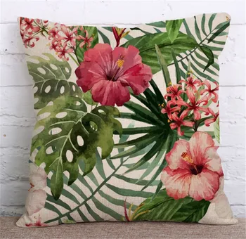 ZXZXOON têxteis Lar floresta Tropical folhas da couve-flor fronha tampa quadrado de linho capa de almofada de sofá de casa quarto