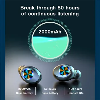 X35 TWS Bluetooth 5.0 Fones de ouvido 2000mAh Caixa de Carregamento sem Fio de Fone de ouvido 9D Estéreo de Esportes Impermeável Fones de ouvido Fones de ouvido Atualizado F9