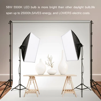 SYNZZUR Foto Studio Kit Para a Fotografia Foto Softbox Diodo emissor de luz 2 58W Macia Macia da Caixa de Iluminação Profissional de Câmara & Fotografia Acessórios