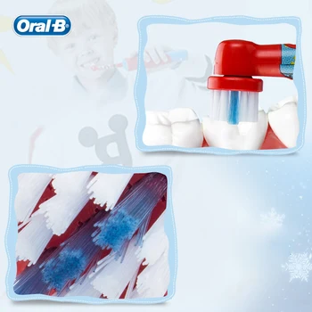 Oral B Crianças a Escova de dentes Elétrica Cabeças Congeladas Utral Macia Escova de Dente Rodada Cabeças Cabeças de Escova de 4 hedas para 3+ Crianças