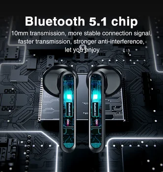 TWS sem Fio Fone de ouvido Fones de ouvido 5.1 Bluetooth IPX7 Impermeável 9D Esportes de Som Estéreo de Baixo Fones de ouvido Fone de ouvido LED Com Caixa-carregador
