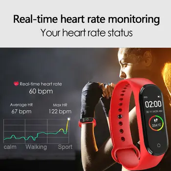 Novo M4 Bluetooth Smart Watch Homens De Fitness Tracker Tela De Toque De Esportes Pedômetro Smartwatch Da Frequência Cardíaca Pressão Arterial