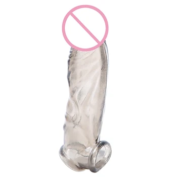 IKOKY Pênis Grosso Mangas Anel peniano Cock Ring Reutilizáveis Preservativo de Extensão de Pénis Alargamento Retardar a Ejaculação, Brinquedos do Sexo para Homens