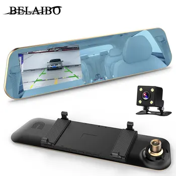 HD1080P Carro Dvr Gravador de Vídeo Traço Cam 4.3 em 1200Mega espelhamento de HD Cam Detecção de Movimento Cíclico de Gravação de Câmeras