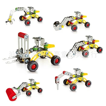 Zhenwei 3D da Liga Porca do Parafuso de Blocos de Construção de Brinquedo Engenharia Bulldozer Construção do Modelo de Brinquedo Conjunto de HASTE Brinquedo Educativo Definido