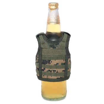 Militar Mini Cerveja Colete Tático Garrafa De Cerveja Bolsa Em Miniatura Colete Molle Refrigerador De Bebidas Saco De Água De Beber Vinho A Tampa De Garrafa Titular