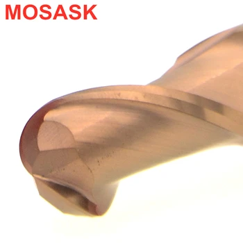 MOSASK 2 Flautas HRC50 3MM 4MM Sólida de metal duro de Processamento de Esferas de Aço, fresas de topo