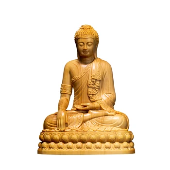 10CM Mini Tailândia Buda Sakyamuni Buxo Presentes Figuras de Madeira Estátuas de Buda, Decoração Coleção de Ornamentos