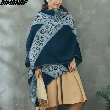 DIMANAF 2021 Mulheres Plus Size Blusas de Malhas de Cashmere Cardigans Ou Cobertor Casual Vintage Outono Xale Lenço Solto Camisola