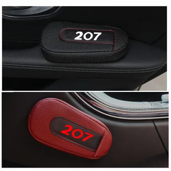 Couro de alta Qualidade Perna Almofada Joelho Almofada Porta do Carro do antebraço Interior do Carro Acessórios para Peugeot 207