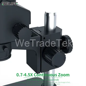 RELIFE Trinocular Microscópio Estereofónico De 0,7-4,5 X Zoom Contínuo Microscópio Com Câmera de Telefone do PWB da Eletrônica de Reparação do Dispositivo RL-M3
