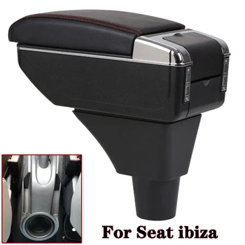 Para Seat Ibiza apoio de Braço, Caixa Central de Armazenamento de Conteúdos de Armazenamento de Caixa de Assento, apoio de Braço, Caixa com porta-Copo Cinzeiro do Carro Partes de Interface USB
