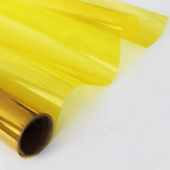 HOHOFILM Amarelo/Azul Película para Janela de vidro Decorativo adesivo Anti-UV Janela Matiz para Casa Adesivo 50cmx300cm