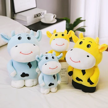 2020 5 Cores Vaca de Pelúcia Brinquedo Kawaii Gado de Pelúcia Recheado de Animais Bovinos Macio Boneca Crianças Brinquedos de Bebê de Presente de Aniversário para Crianças