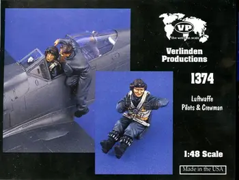 1/48 a segunda guerra mundial os Soldados alemães Pilotos da Luftwaffe e Groundcrewman (2 Resina Figuras/Set) VERLINDEN #1374 Desmontados e Incolor