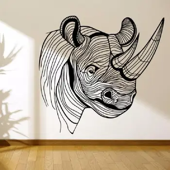 YOYOYU Adesivo de Parede Grande Rinoceronte para Crianças, Decoração de quartos de PVC Removível de Decoração de Casa de Adesivo Mural Cartaz J991