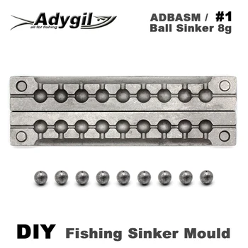 Adygil DIY Pesca Bola Chumbada Molde ADBASM/#1 Bola de Lastro de 8g 9 Cavidades
