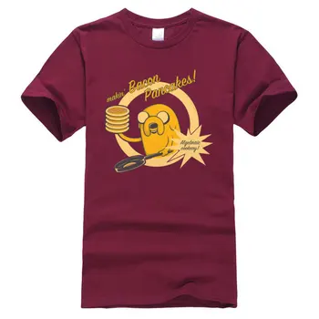 Hora de aventura Finn e Jake Cookies Normal T-shirts Bacon, Panquecas, Algodão Manga Curta Casual T-Shirt O-Pescoço Streetwear