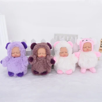 Pequeno kawaii bonecas de pelúcia Bjd boneca bebe reborn brinquedos Pingente para crianças meninas de presente de Natal recheado de pvc crianças recém-nascido de brinquedo