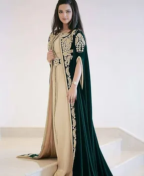 2021 платье Marroquino Caftan Com Bordado Vestido de Noite de Luxo robe de Veludo sarau Vestidos de Baile вечернее платье graduação