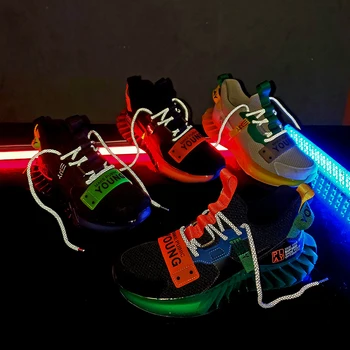 Primavera De Malha Homens Marca De Sapatos Do Designer De Lâmina De Tênis Respirável Mens Sapatos De Fluorescência De Formação De Sapatos De Desporto Ao Ar Livre Tênis De Corrida