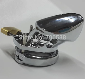Pequeno Macho Castidade Dispositivo Pau Gaiola de Metal Pequenos Anéis de aço, castidade gaiola Homens Castidade Escravidão Cinto de Metal CB6000S