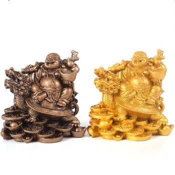 Rindo Estátua de Buda Chinês Feng Shui Dinheiro Buda Maitreya Escultura de Figuras de Ornamentos de Presente Para a Decoração Home QDD9848