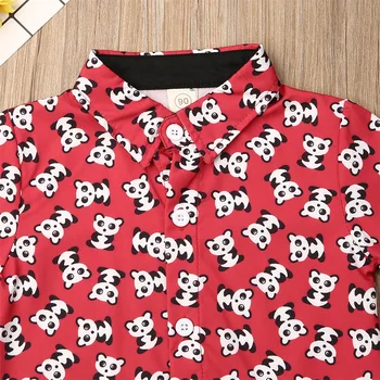 Meninos infantil Bebê Criança Panda de Impressão Superior camiseta +Shorts Calças de Roupas Conjunto de Roupa de Cavalheiro de terno