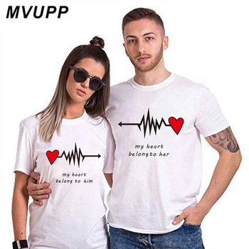 Amor do coração funny t-shirt pertencem-lhe o seu short branco tees tops plus size mulheres e homens amantes de família roupas vestidos de 2019