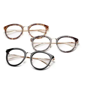LONSY NOVO Transparente Clara Metal Óculos de Armação Mulheres da Moda Rodada Óptico de Computador Óculos