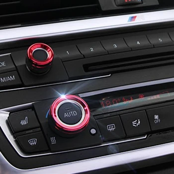 AC Controlo de temperatura e de Rádio Botão de Volume do Anel de Cobre para a BMW 1 2 3 3GT 4 Série (F20 F22 F30 F31 F32 F33 F80 F82 F87) 3Pcs Vermelho