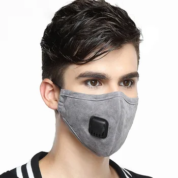 Algodão Preto Máscara Reutilizável Boca Máscara de PM2.5 De Máscara Com 2 Pcs Filtro De Carvão Ativado Respirador, Máscara De Tecido Face Máscara Lavável