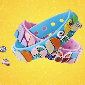 6 Pcs DIY Pulseira de Blocos de Construção de Brinquedos para Crianças de Presente de Aniversário DIY Artesanato, confecção de pulseiras Kit