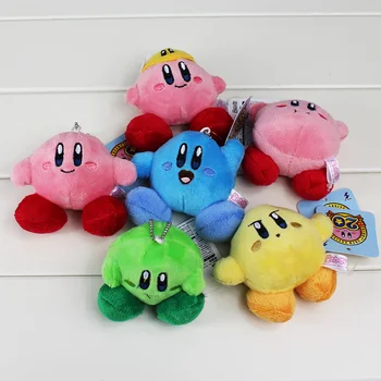 6Pcs/monte Novo Kirby brinquedos de Pelúcia em Pé Pose Boneca de Pelúcia Pingente de Brinquedos 7cm Kirby Chaveiros de pelúcia