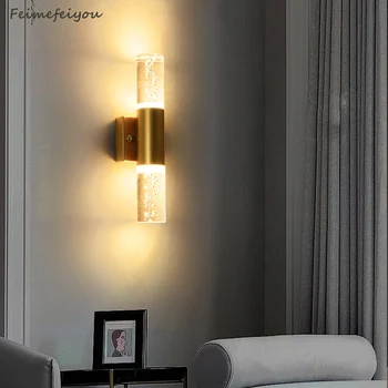 Nova Luz de luxo pós-moderna bolha de cristal da lâmpada de parede Simples, sala de estar, quarto de cabeceira lâmpada do corredor de TV de parede plano de fundo