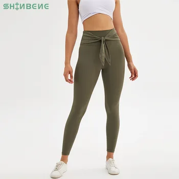 SHINBENE WINSOME Nu-Sensação de Ginástica Legging Calças de Yoga Mulheres de Cintura Alta Squatproof Esporte Treino Atlético Calças Leggings
