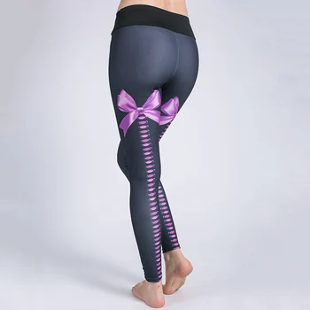 Arco de treino calças de yoga mulheres de meia-calça de tamanho Mais sexy do esporte leggings calça com cintura Alta impressão de calças de ginástica