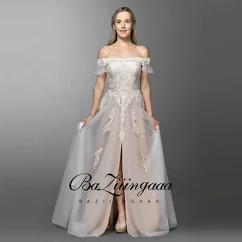 BAZIIINGAAA 2020 Novo Luxo Vestido de Casamento do laço frisado vestido de noiva plus size aceitar feito sob medida