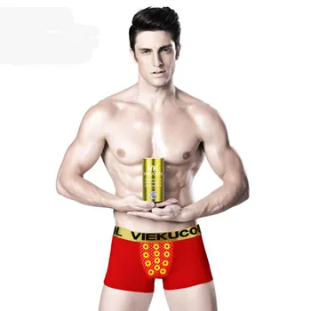 Calças de Moda de roupa íntima para Homens de Geração de Turmalina Gelo Seda Respirável Homens mais Sexy de lingerie Britânica de Terapia Magnética Boxer
