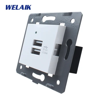 WELAIK UE 5V 2100mA USB-Socket-Peças DIY-Sem-Painel de Vidro-Carregamento USB Fonte de Alimentação do USB 5V de potência Soquete do módulo de A82USW-5V
